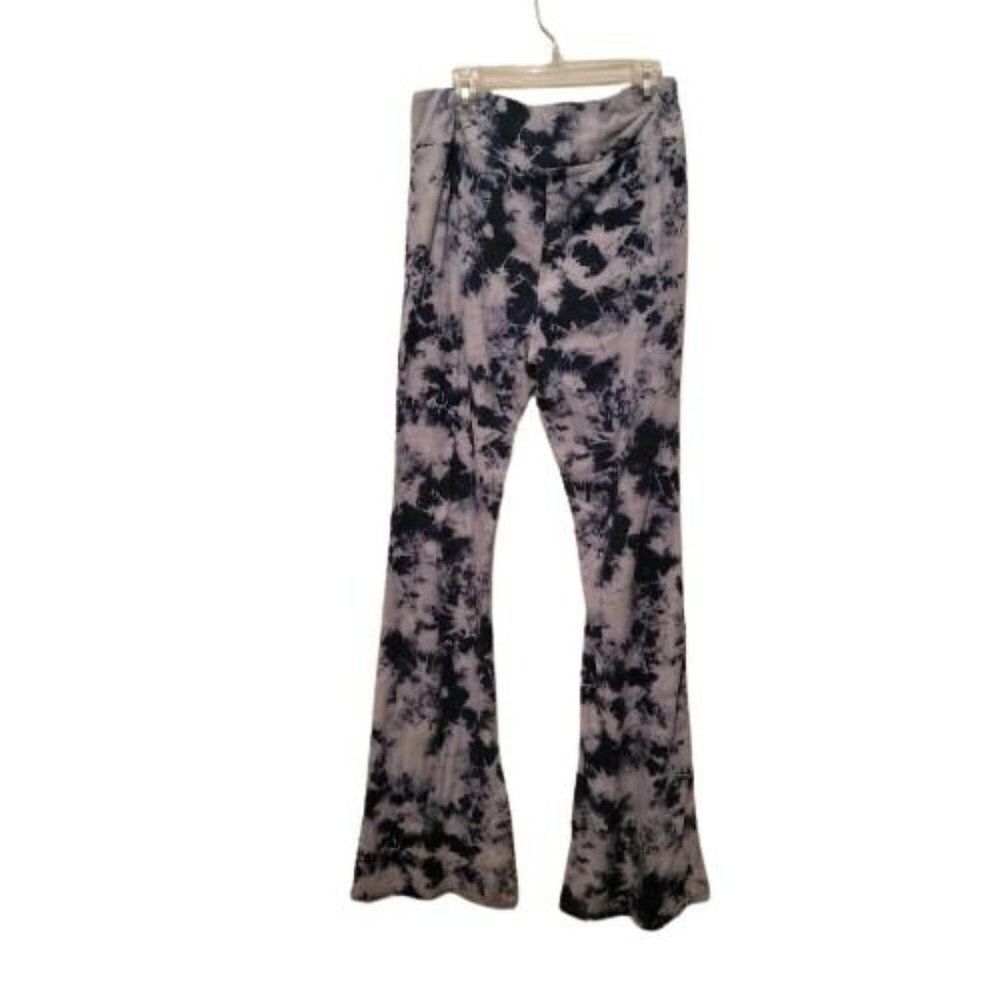 No Boundaries Womens Blue Tie Dye Bell Bottom Jegging Leggings Size XL 15-17